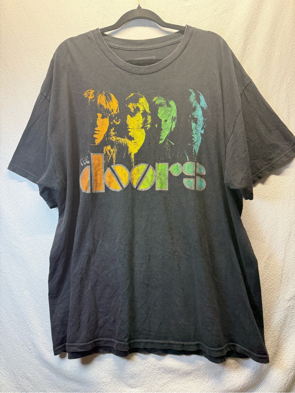 Grunge The Doors Graphic Short-Sleeve Tee - Black with Multicolor Print Size XXL
